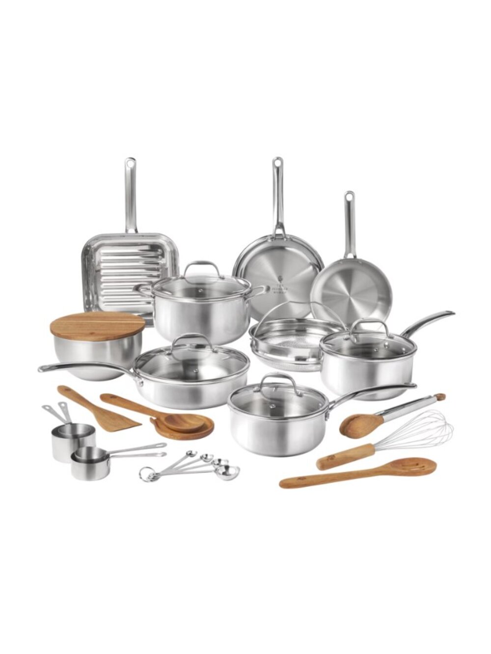 The Pioneer Woman Home Silver Utensils 28Piece Stainless Steel Lids Cookware Set
